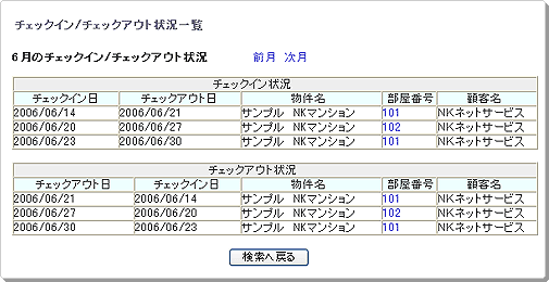 マンスリーマンション・ウィークリーマンション検索サイト 入出一覧